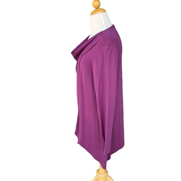 Kleen Lagenlook Asymmetrical Wrap Long Sleeve Tunic Fuchsia Minimalist Large GUC - Picture 3 of 11